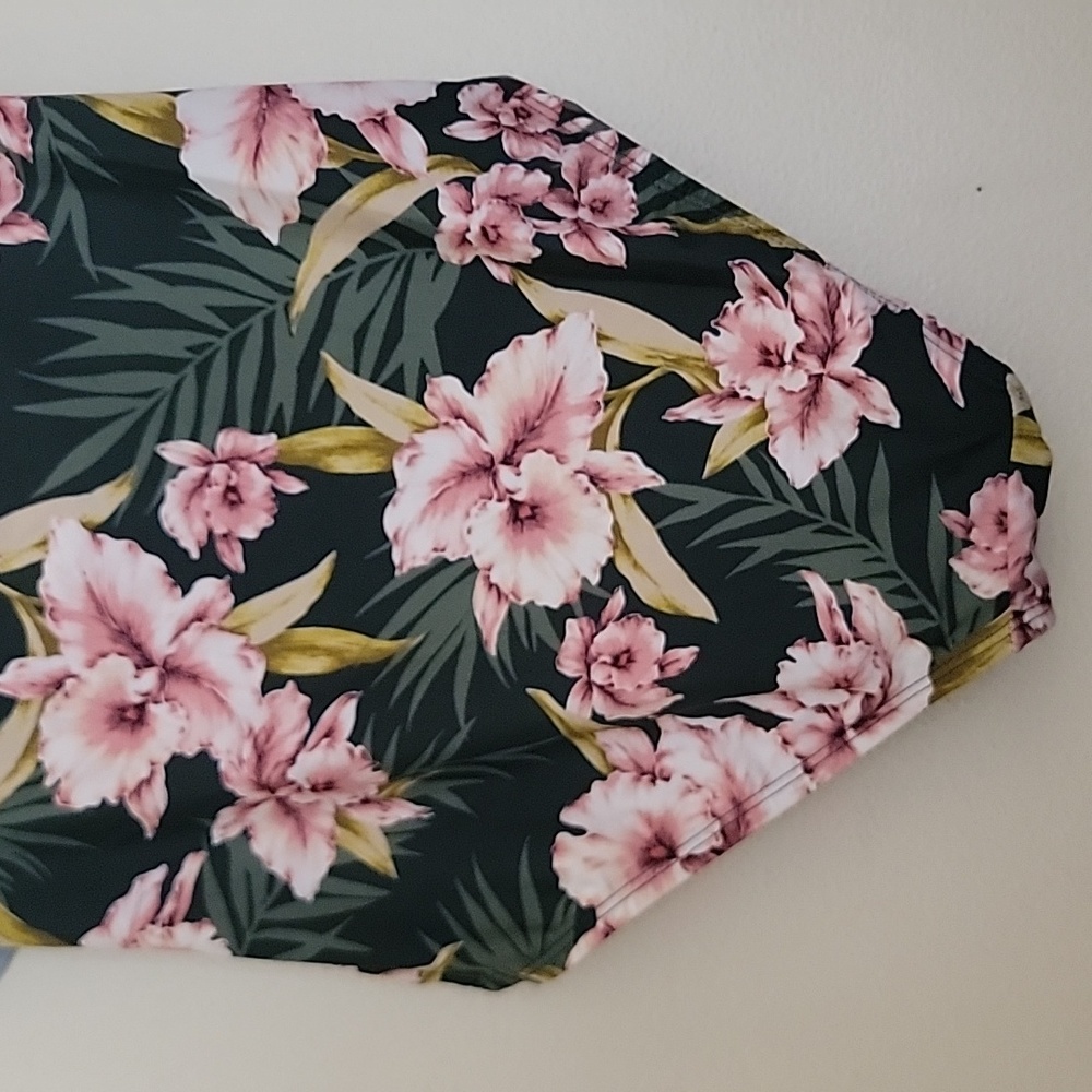 Kona Sol Grren & Pink Floral  Strapless One Piece Bathing Suit M - Picture 8 of 15